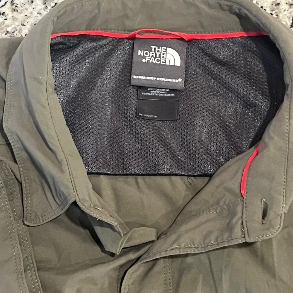 The North Face Shirt Mens L Green Utility Outdoor Hiking Vented Quic